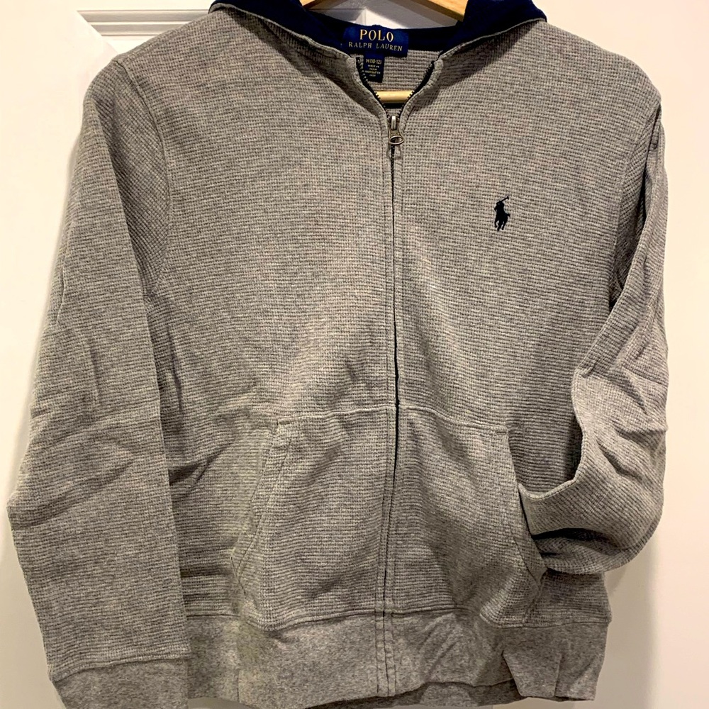 Boys Grey Polo Hoodie